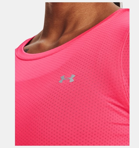 Pembe Kadın UA Tech Mesh Kısa Kollu T-shirt