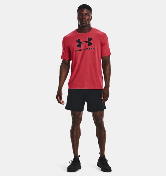 Kırmızı Erkek UA Sportstyle Logo Kısa Kollu