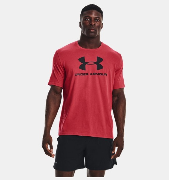 Kırmızı Erkek UA Sportstyle Logo Kısa Kollu