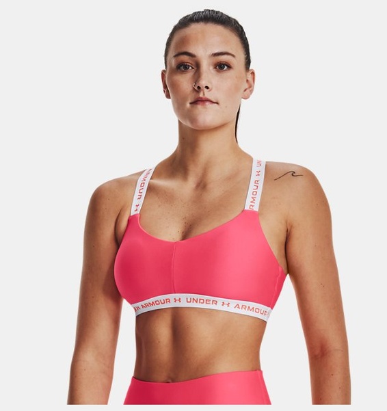 Pembe Kadın UA Crossback Low Spor Sütyeni