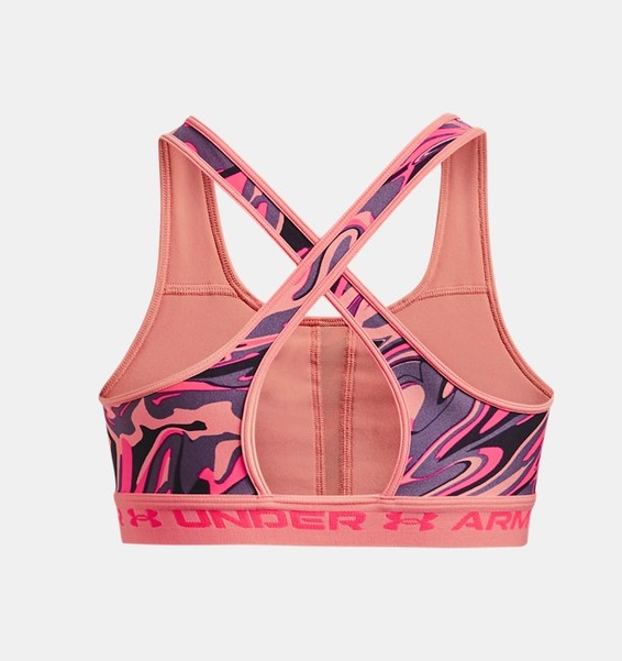 Pembe Kadın UA Crossback Mid Baskılı Spor Sütyeni