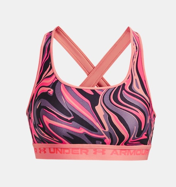 Pembe Kadın UA Crossback Mid Baskılı Spor Sütyeni
