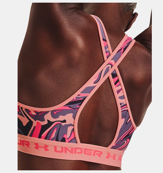 Pembe Kadın UA Crossback Mid Baskılı Spor Sütyeni