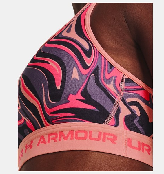 Pembe Kadın UA Crossback Mid Baskılı Spor Sütyeni