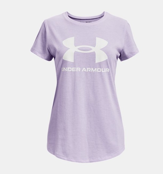 Mor Çocuk UA Sportswear Logo Kısa Kollu T-shirt