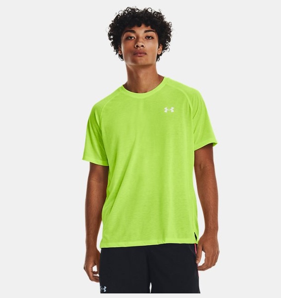 Yeşil Erkek UA Streaker Koşu Kısa Kollu T-shirt