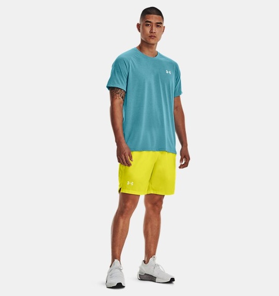 Mavi Erkek UA Streaker Koşu Kısa Kollu T-shirt