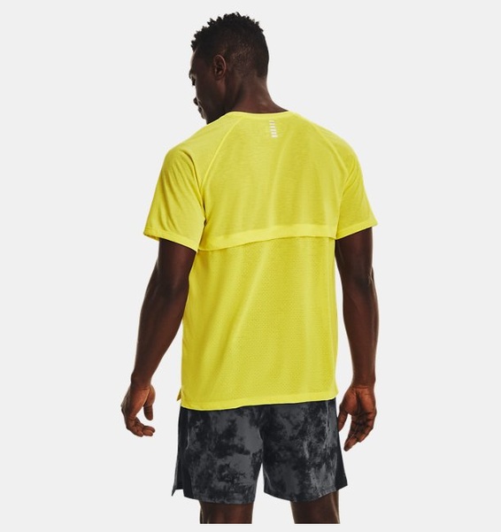 Sarı Erkek UA Streaker Koşu Kısa Kollu T-shirt