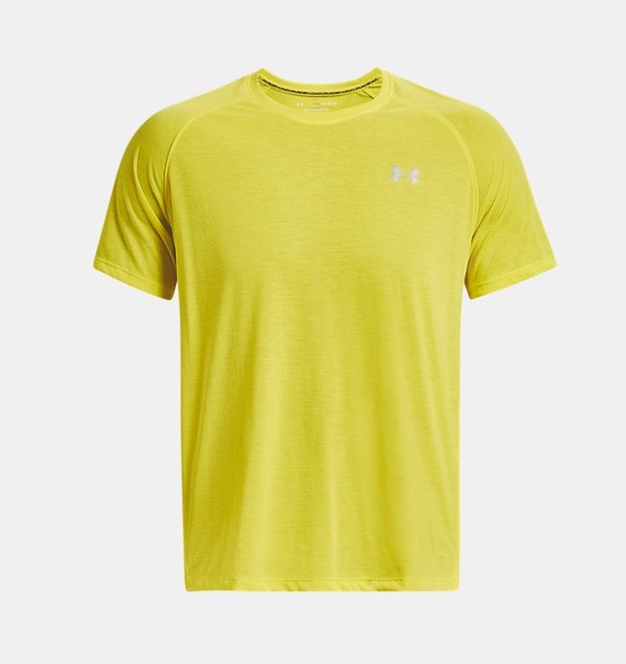 Sarı Erkek UA Streaker Koşu Kısa Kollu T-shirt