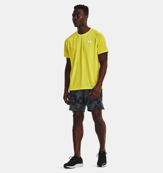 Sarı Erkek UA Streaker Koşu Kısa Kollu T-shirt