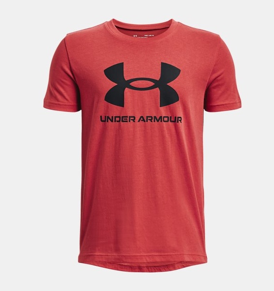 Kırmızı Çocuk UA Sportstyle Logo Kısa Kollu T-shirt