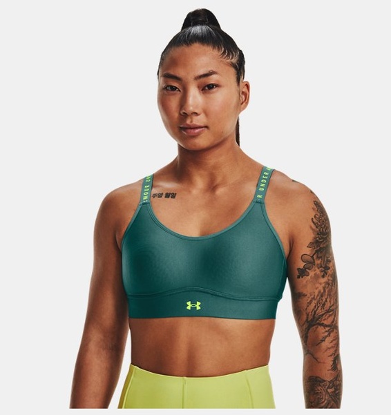Yeşil Kadın UA Infinity Mid Covered Spor Sütyeni