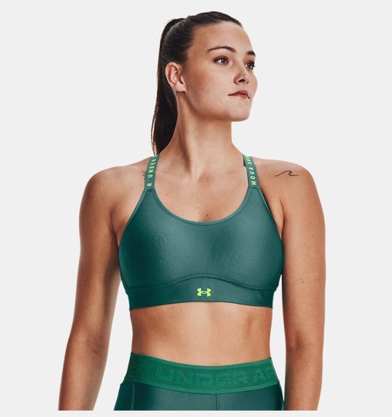 Yeşil Kadın UA Infinity Mid Covered Spor Sütyeni