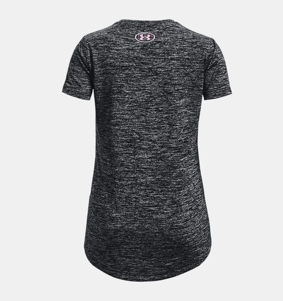 Siyah Kız Çocuk UA Tech™ Big Logo Twist Kısa Kollu