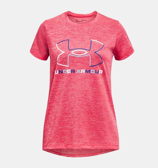 Kız Çocuk UA Tech™ Big Logo Twist Kısa Kollu Pembe