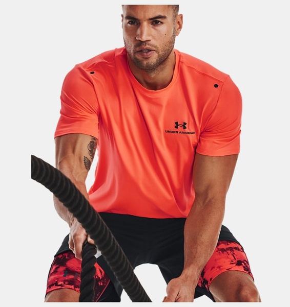 Turuncu Erkek UA RUSH™ Energy Kısa Kollu T-shirt