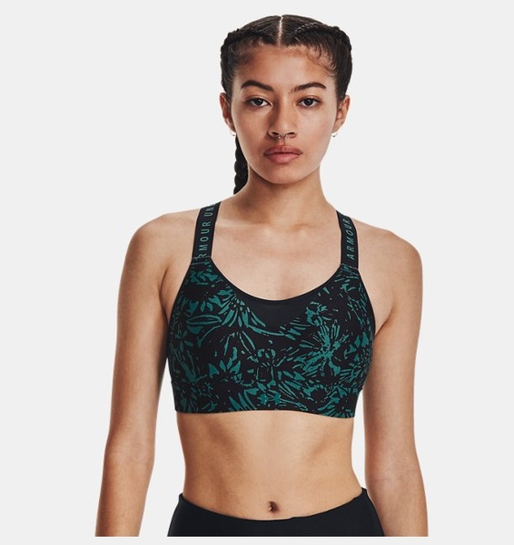 Siyah Kadın UA Infinity High Baskılı Spor Sütyeni
