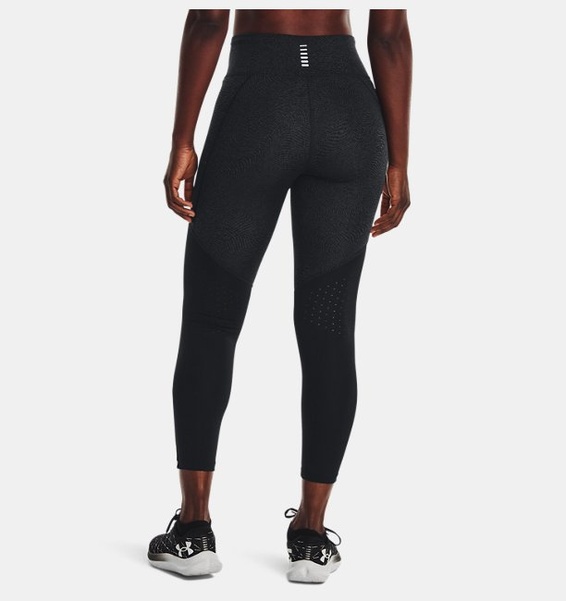 Siyah Kadın UA Launch Baskılı Bilekte Tayt