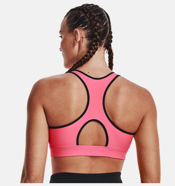 Pembe Kadın HeatGear® Armour Mid Padless Spor Sütyeni
