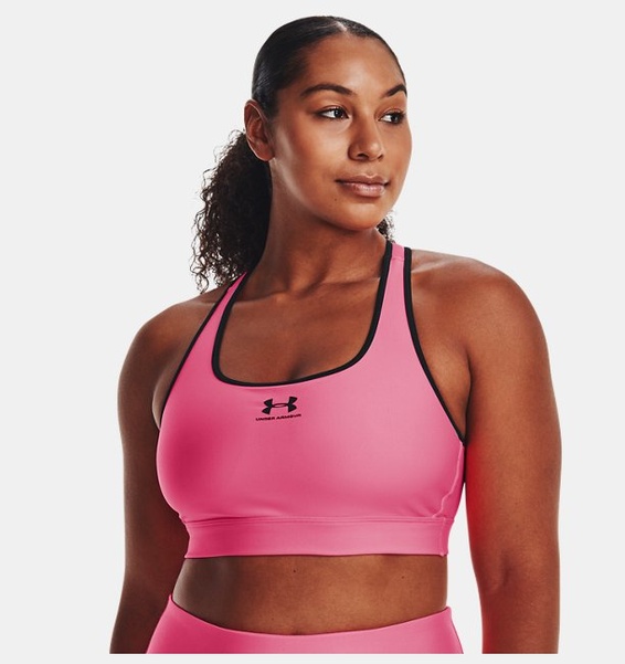 Pembe Kadın HeatGear® Armour Mid Padless Spor Sütyeni