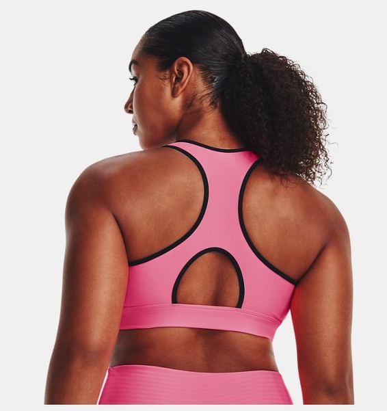 Pembe Kadın HeatGear® Armour Mid Padless Spor Sütyeni