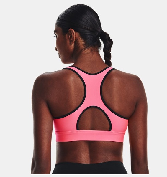 Pembe Kadın HeatGear® Armour Mid Padless Spor Sütyeni