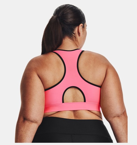 Pembe Kadın HeatGear® Armour Mid Padless Spor Sütyeni