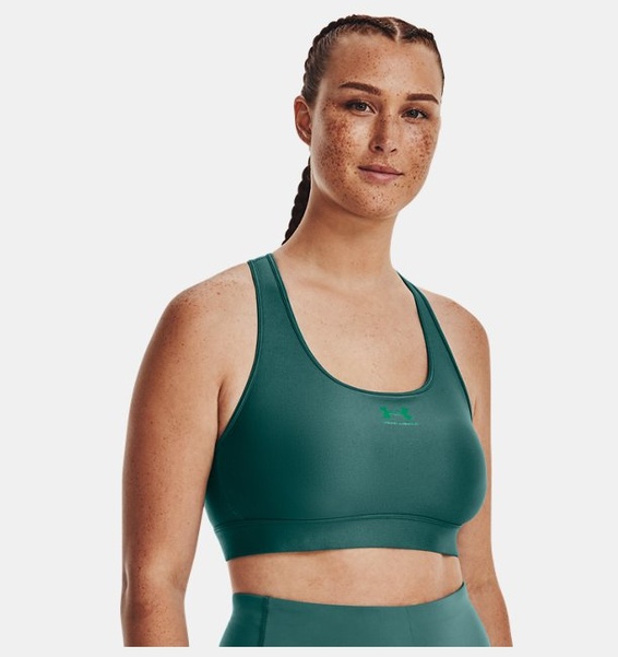 Yeşil Kadın HeatGear® Armour Mid Padless Spor Sütyeni