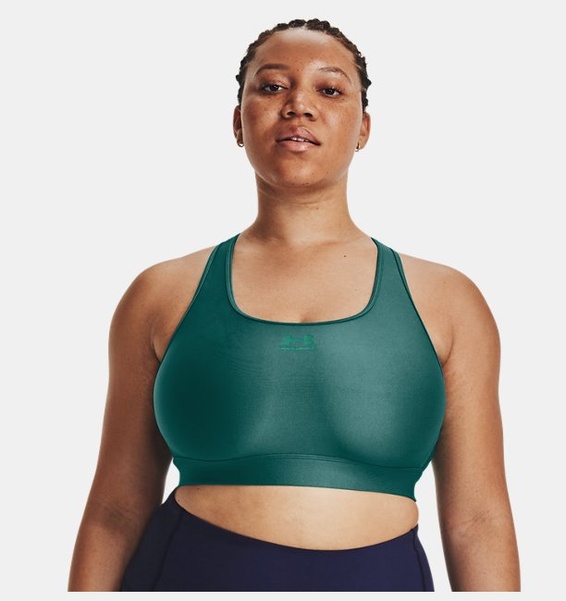 Yeşil Kadın HeatGear® Armour Mid Padless Spor Sütyeni