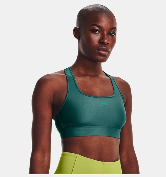 Yeşil Kadın HeatGear® Armour Mid Padless Spor Sütyeni