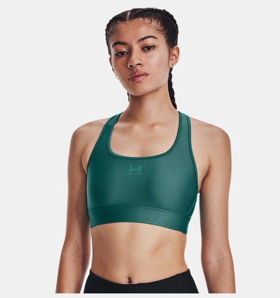 Yeşil Kadın HeatGear® Armour Mid Padless Spor Sütyeni