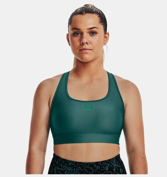 Yeşil Kadın HeatGear® Armour Mid Padless Spor Sütyeni