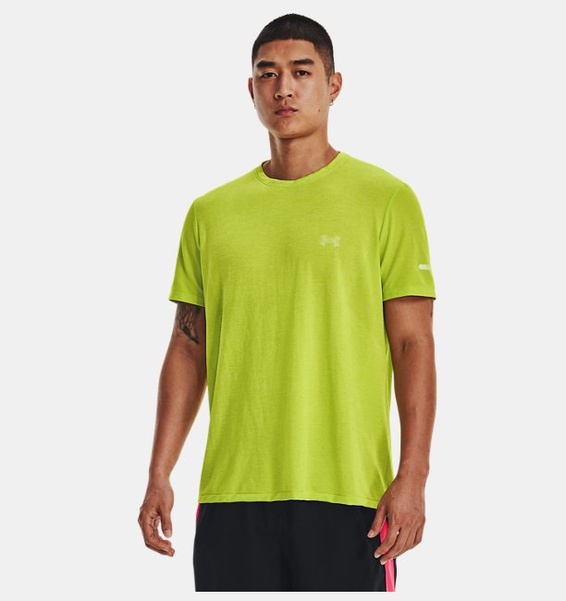 Yeşil Erkek UA Dikişsiz Stride Kısa Kollu T-shirt