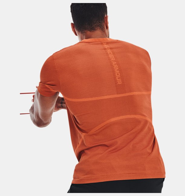 Erkek UA Vanish Elite Dikişsiz Kısa Kollu T-shirt Turuncu