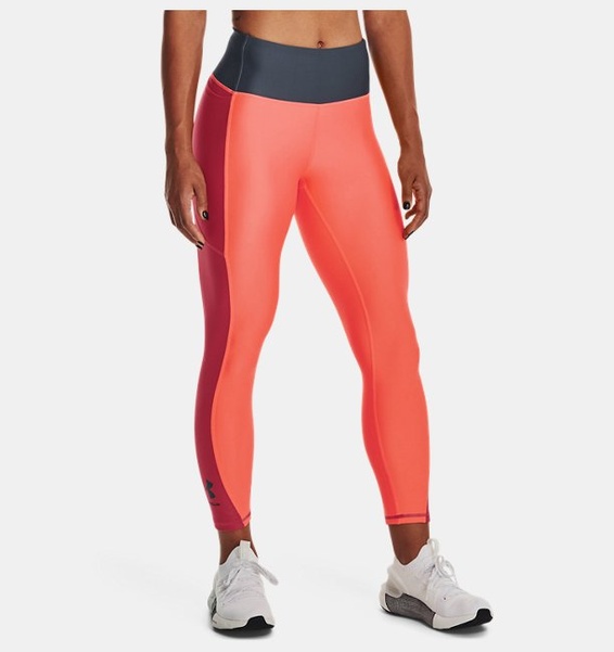Turuncu Kadın HeatGear® No-Slip Waistband Blocked Bilekte Tayt