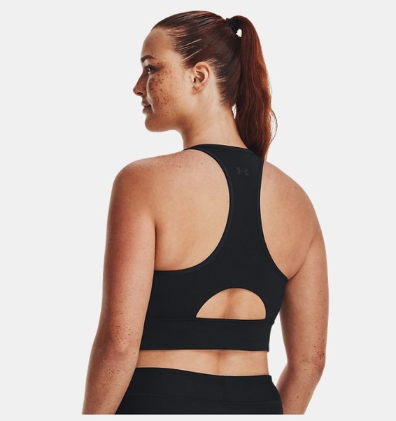 Siyah Kadın UA Meridian Zip Crop Spor Sütyeni