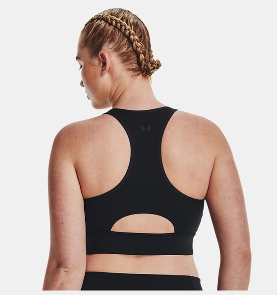 Siyah Kadın UA Meridian Zip Crop Spor Sütyeni