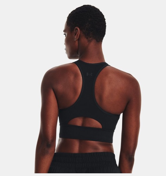 Siyah Kadın UA Meridian Zip Crop Spor Sütyeni