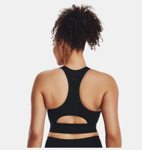 Siyah Kadın UA Meridian Zip Crop Spor Sütyeni