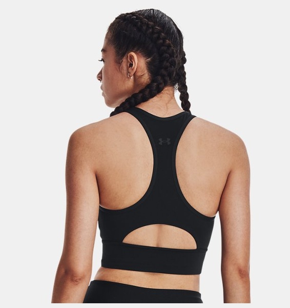 Siyah Kadın UA Meridian Zip Crop Spor Sütyeni