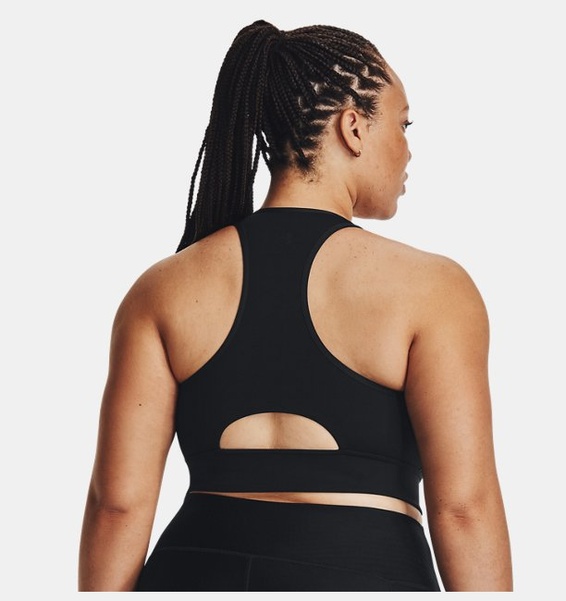 Siyah Kadın UA Meridian Zip Crop Spor Sütyeni