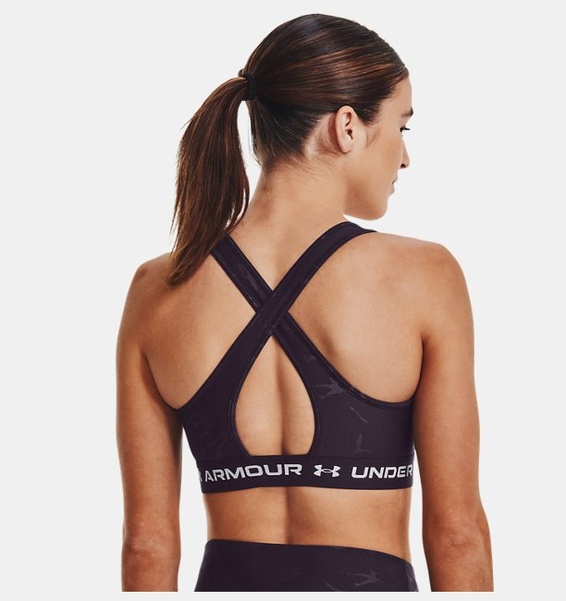 Mor Kadın Armour® Mid Crossback Baskılı Spor Sütyeni