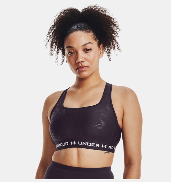 Mor Kadın Armour® Mid Crossback Baskılı Spor Sütyeni