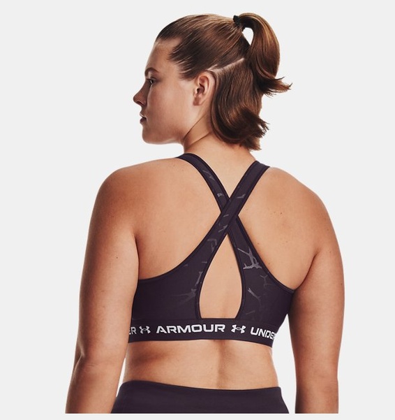 Mor Kadın Armour® Mid Crossback Baskılı Spor Sütyeni