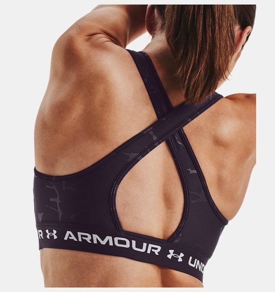 Mor Kadın Armour® Mid Crossback Baskılı Spor Sütyeni