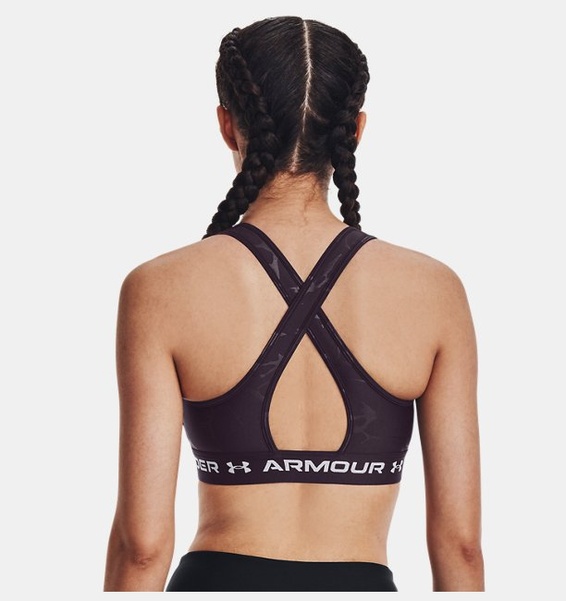 Mor Kadın Armour® Mid Crossback Baskılı Spor Sütyeni