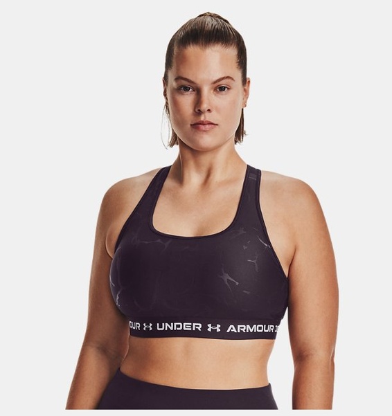 Mor Kadın Armour® Mid Crossback Baskılı Spor Sütyeni