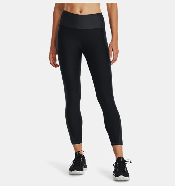 Siyah Kadın HeatGear® No-Slip Waistband Blocked Bilekte Tayt