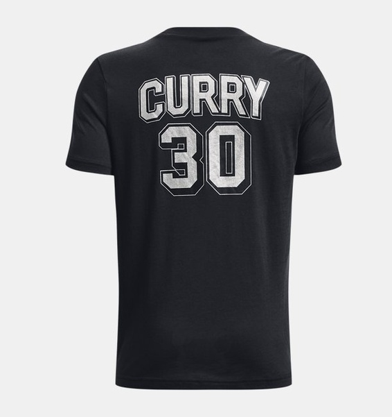 Siyah Erkek Çocuk Curry Drop Shadow Kısa Kollu