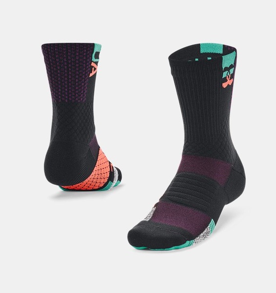 Siyah Unisex UA ArmourDry™ Playmaker Black History Month Crew Yaka Çorap